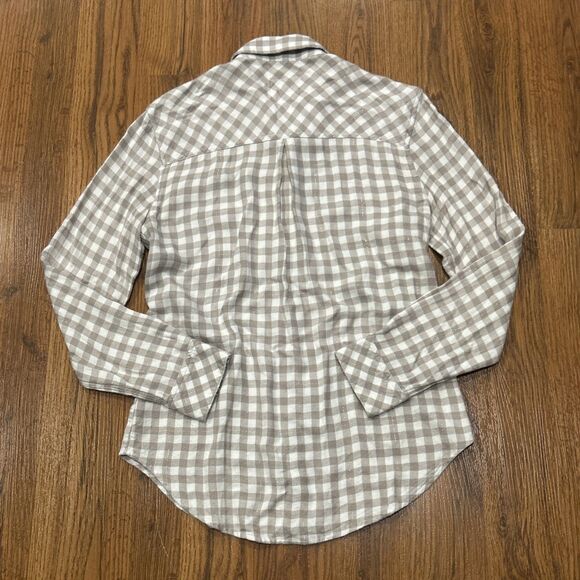 Rails Shirt Womens XS Plaid Flannel Button Down Hunter Long Sleeve Cream Tan - Picture 7 of 8